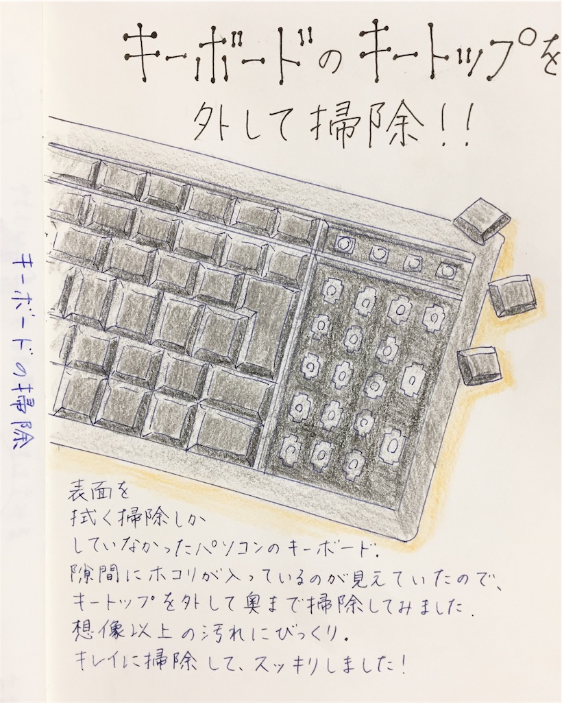 簡単にキーを外せます キーボードを分解して掃除しました 白と色々