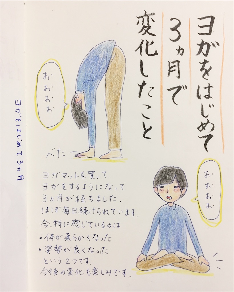ヨガを続けて3ヶ月 体がどんどん柔らかくなっています 白と色々